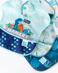 Bumkins Superbib 3 Pack Boy Dino Σαλιάρα Αδιάβροχη