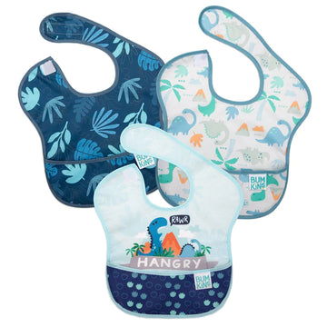 Bumkins Superbib 3 Pack Boy Dino Σαλιάρα Αδιάβροχη