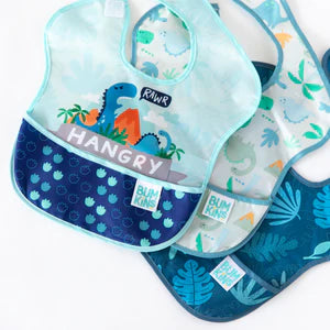 Bumkins Superbib 3 Pack Boy Dino Σαλιάρα Αδιάβροχη