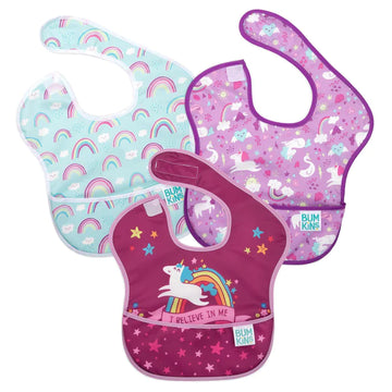 Bumkins Superbib 3 Pack Girl Unicorns Σαλιάρα Αδιάβροχη
